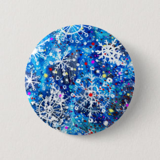 White Christmas 2 Inch Round Button