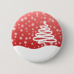 White Christmas 2 Inch Round Button