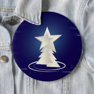 White Christmas 6 Inch Round Button
