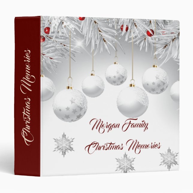 White Christmas Balls, Snowflakes Binder (Front/Spine)