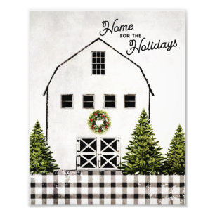 White Christmas Barn Wall Art