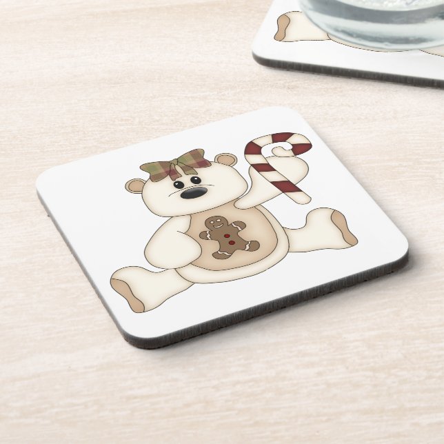 White Christmas Bear-Gingerbread Man Coaster (Left Side)