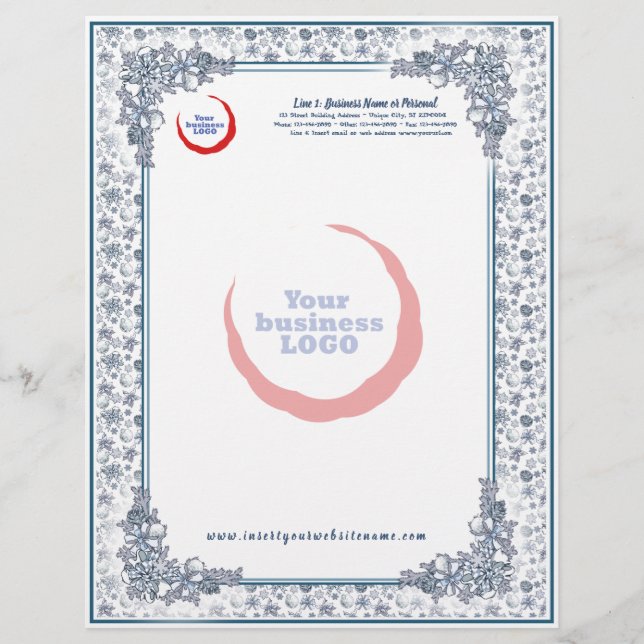White Christmas Business Letterhead with WATERMARK (Front)