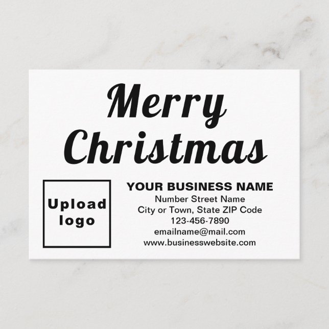 White | Christmas | Business | Small Flat Greeting Card (Front)