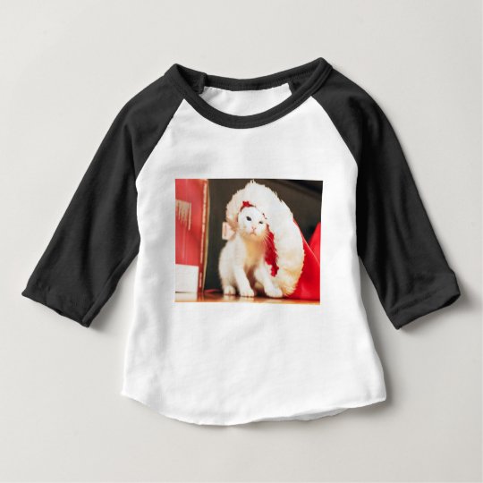 White Christmas Cat Baby T-Shirt
