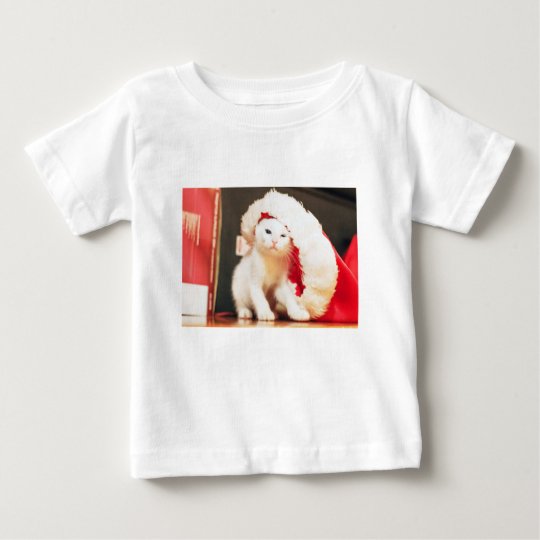 White Christmas Cat Baby T-Shirt