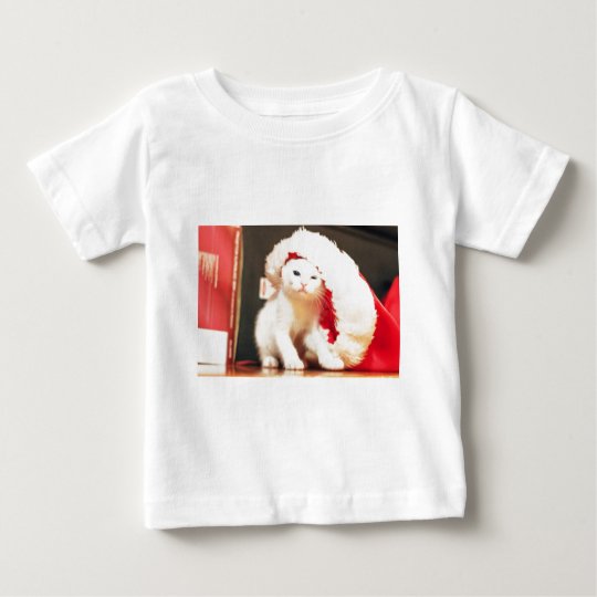 White Christmas Cat Baby T-Shirt