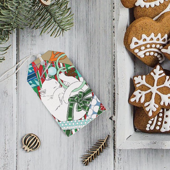 White Christmas Cat Gift Tags (Creator Uploaded)