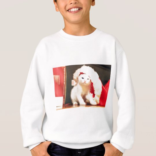 White Christmas Cat Sweatshirt