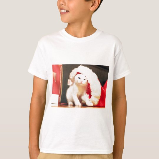 White Christmas Cat T-Shirt