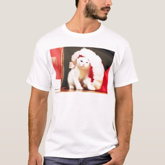 White Christmas Cat T-Shirt