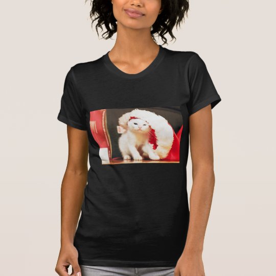 White Christmas Cat T-Shirt