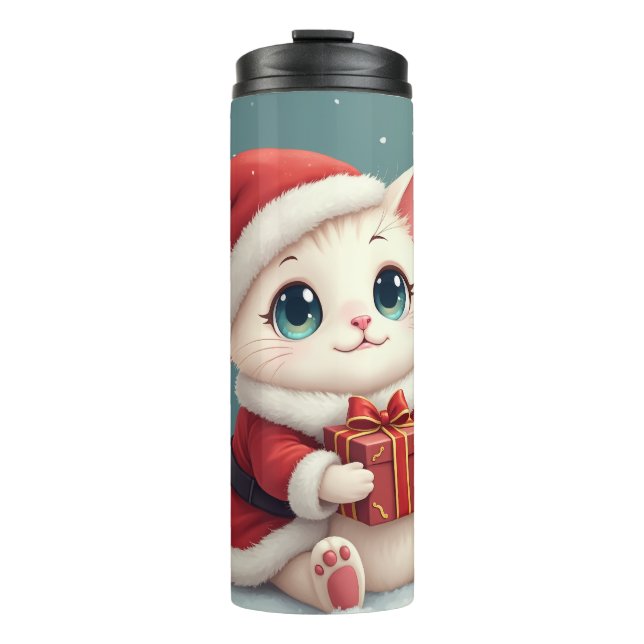 White Christmas Cat Tumbler (Front)