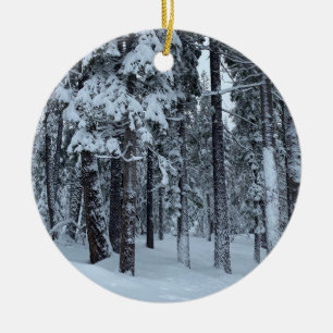 White Christmas Ceramic Ornament