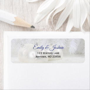 White Christmas Custom Winter Return Address