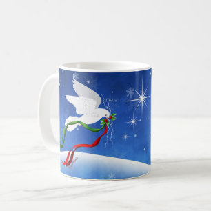 White Christmas Dove Coffee Mug