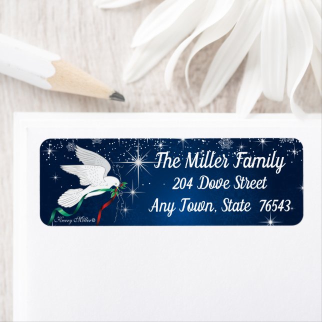 White Christmas Dove Label (Insitu)