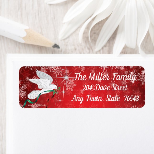 White Christmas Dove Label (Insitu)