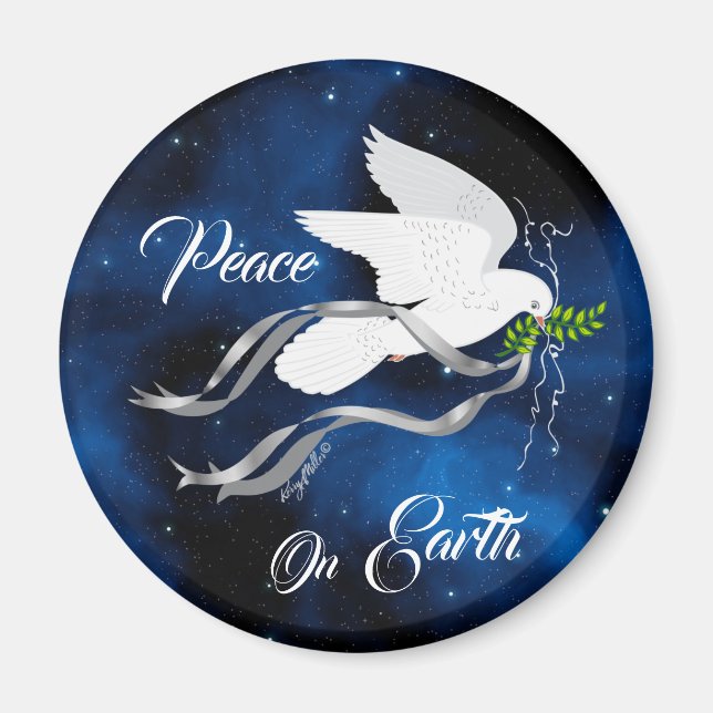 White Christmas Dove Magnet (Front)