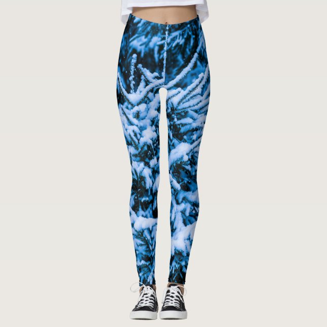 White Christmas Forest Leggings (Front)