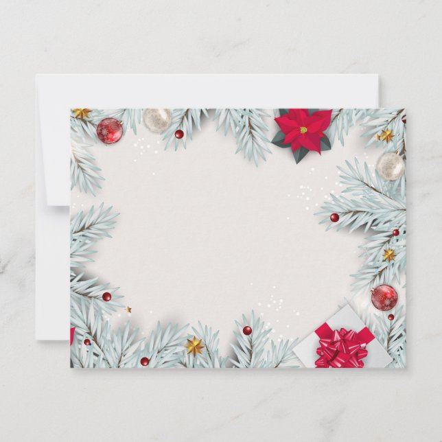 White Christmas Frame Background  Holiday Card (Front)