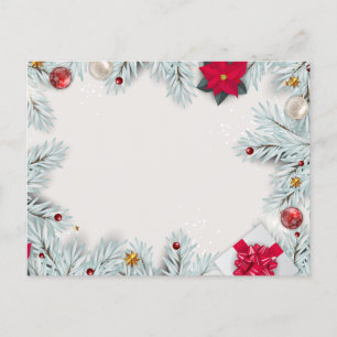 White Christmas Frame Background Holiday Postcard