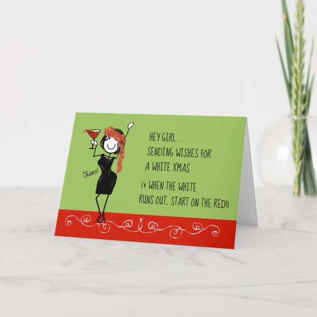 White Christmas Funny Sisterhood Christmas Card (Front)