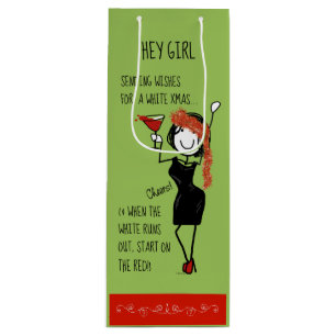 White Christmas Funny Sisterhood Wine Gift Bag