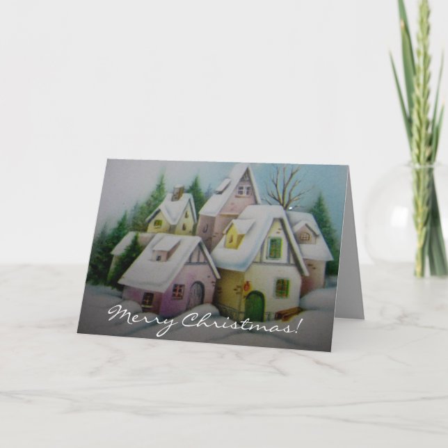 White Christmas greeting card. Holiday Card (Front)