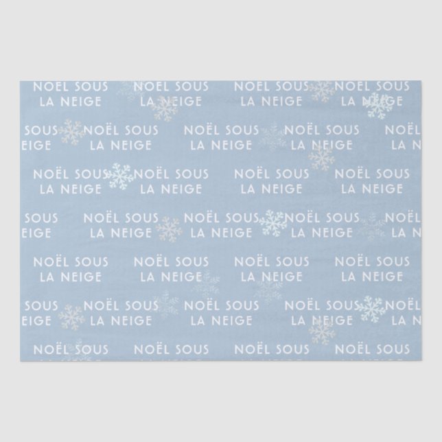 White Christmas in French Tissue Paper Pale Blue (Front)