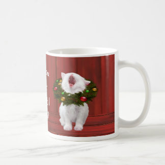 White Christmas kitten Coffee Mug