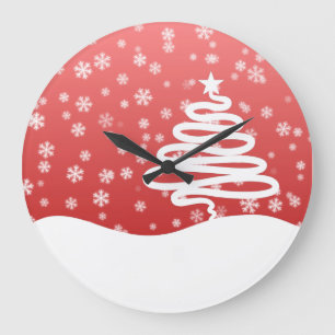 White Christmas Large Clock