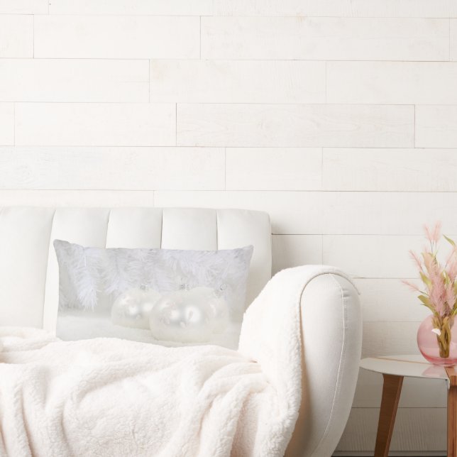 White Christmas Lumbar Pillow (Couch)