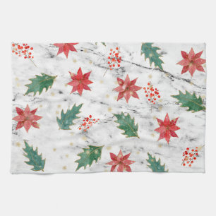 White Christmas Nail Art Kitchen Towel