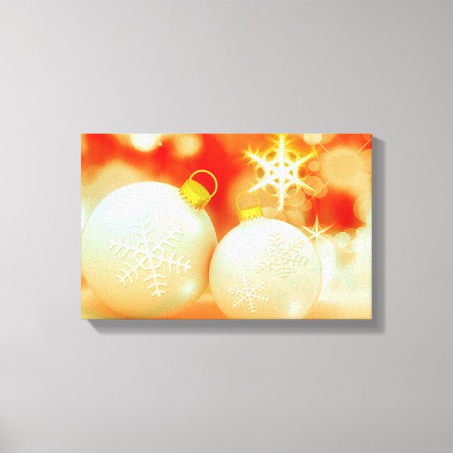 White Christmas Ornaments Canvas Print (Front)