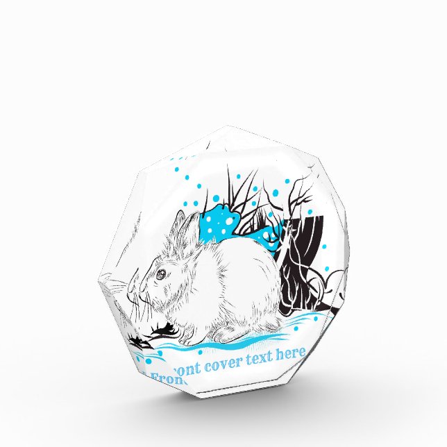 white christmas Rabbit Hare Photo Block (Left)