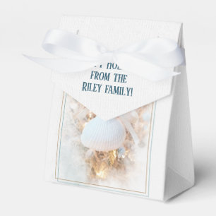 White Christmas Seashell Ornament Favor Box