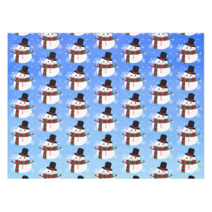 White Christmas Snowman Tablecloth