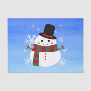 White Christmas Snowman Tissue Paper