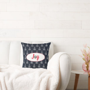 white Christmas star tree Throw Pillow