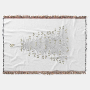 White Christmas Tree Cozy Throw Blanket