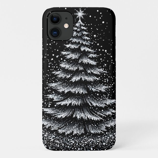White Christmas Tree Design Case-Mate iPhone Case (Back)