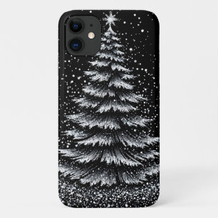 White Christmas Tree Elegant Winter Aesthetic iPhone 11 Case