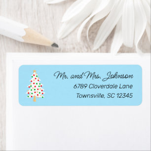 White Christmas Tree Holiday Return Address