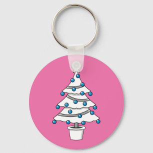 White Christmas Tree Keychain