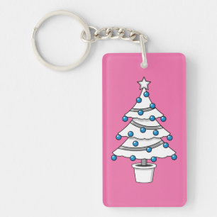 White Christmas Tree Keychain