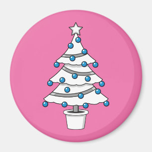White Christmas Tree Magnet