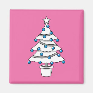 White Christmas Tree Magnet