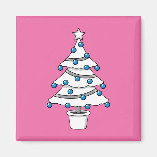 White Christmas Tree Magnet (Front)
