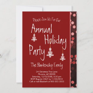White Christmas Tree Ornament  Invitation